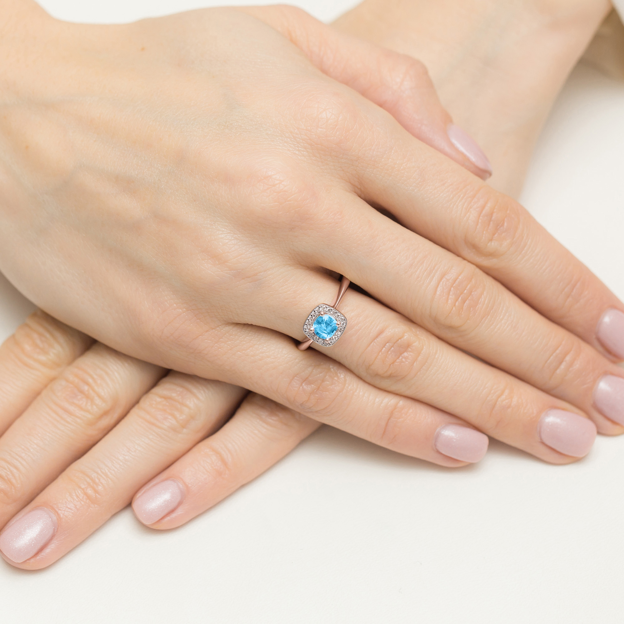 Pierścionek Topaz Swiss 0,70ct różowe złoto - obrazek 4