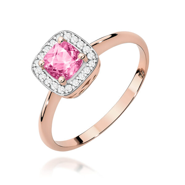 Pierścionek Różowy Topaz 0,65ct różowe złoto