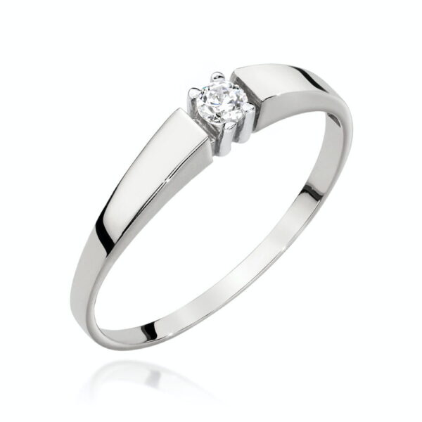 Pierścionek Diament 0,08ct białe złoto
