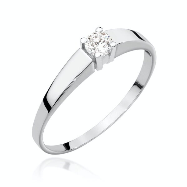 Pierścionek Diament 0,20ct białe złoto 375
