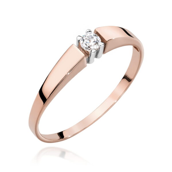 Pierścionek Diament 0,08ct różowe złoto