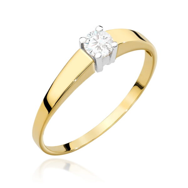 Pierścionek Diament 0,25ct żółte złoto