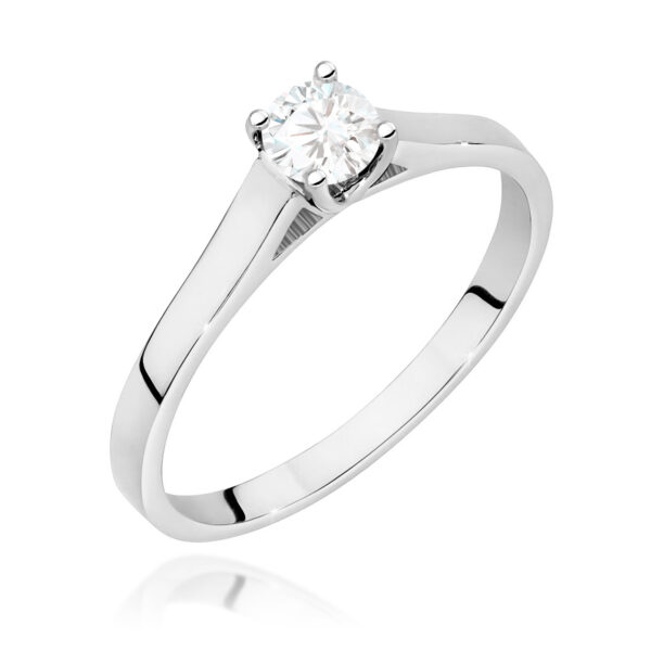 Pierścionek Diament 0,40ct białe złoto 375