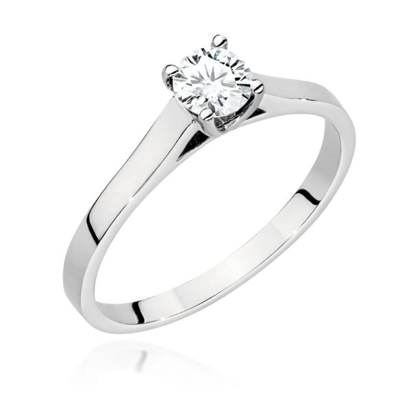 Pierścionek Diament 0,50ct białe złoto 375