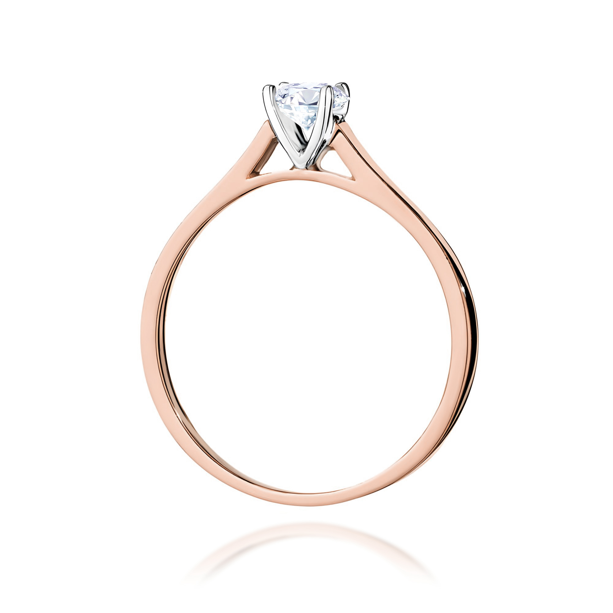 Pierścionek Diament 0,50ct różowe złoto - obrazek 3