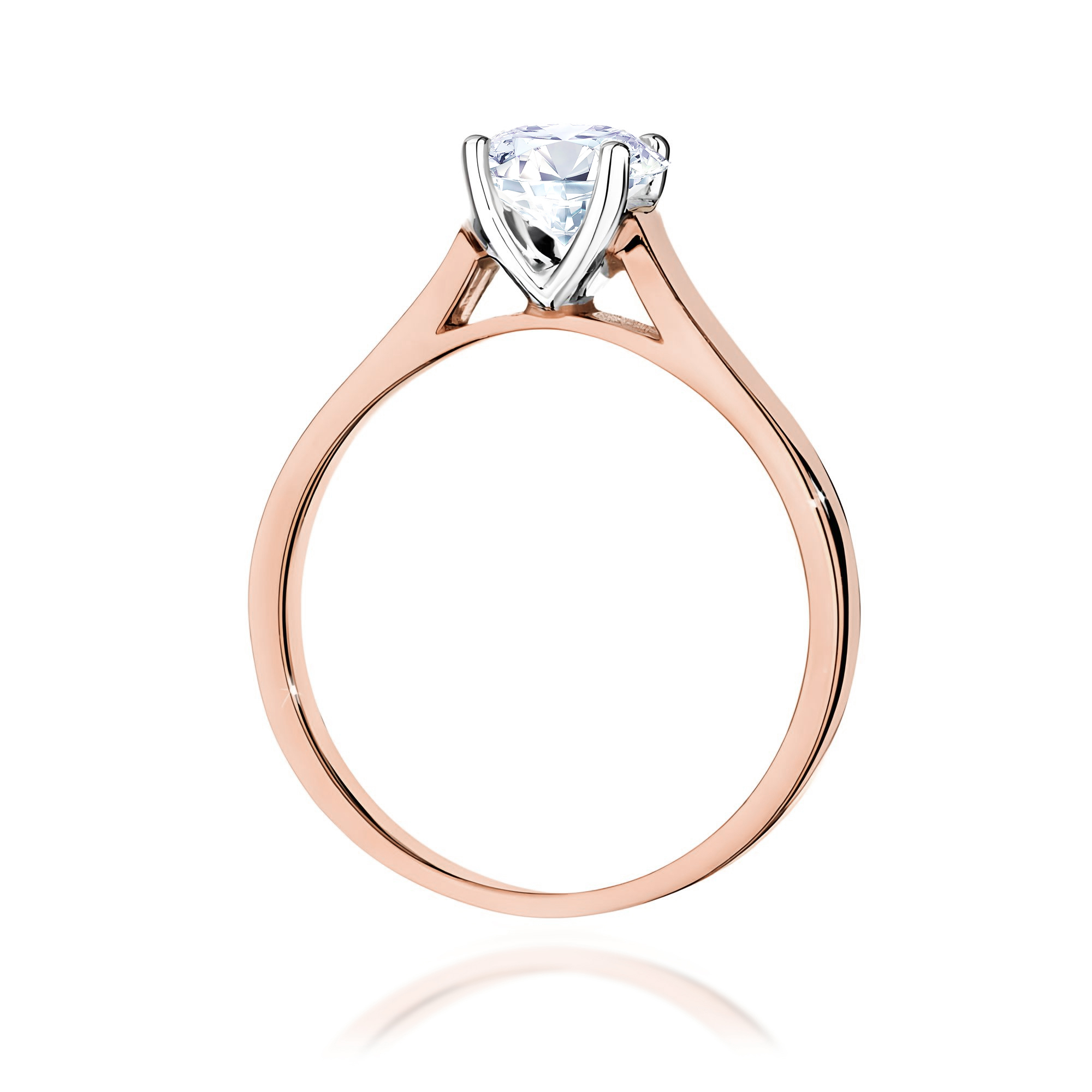 Pierścionek Diament 0,70ct różowe złoto - obrazek 3