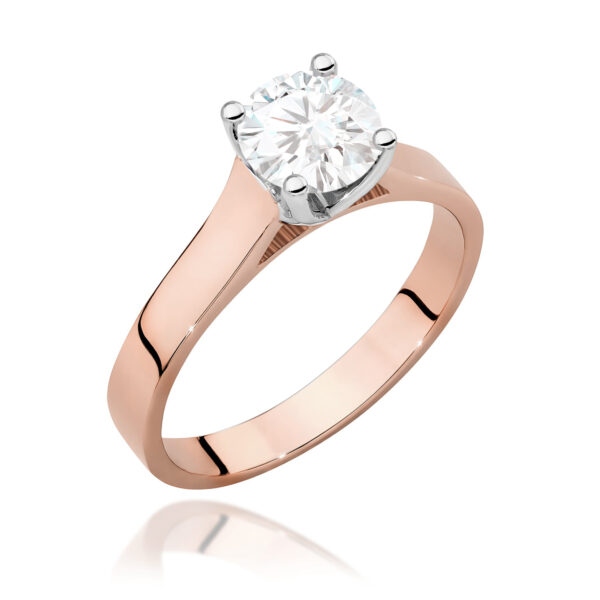 Pierścionek Diament 1,00ct różowe złoto