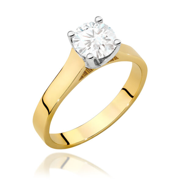 Pierścionek Diament 1,00ct żółte złoto 375