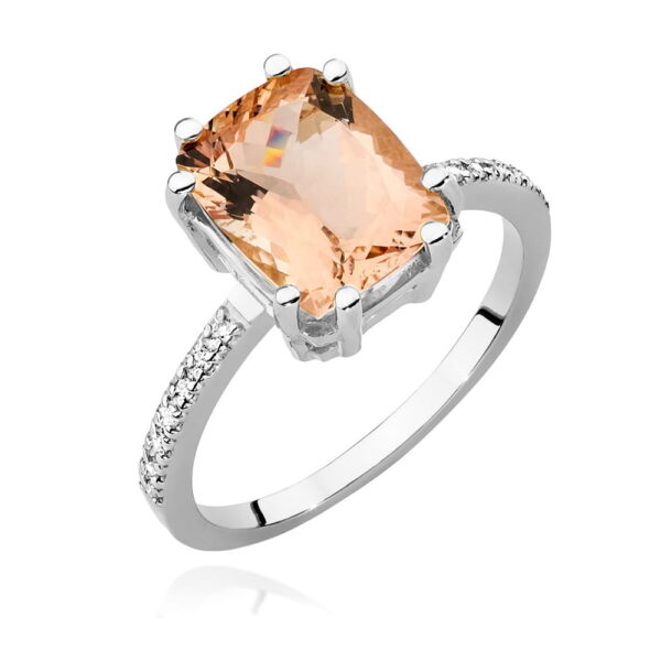 Pierścionek Morganit 2,80ct białe złoto