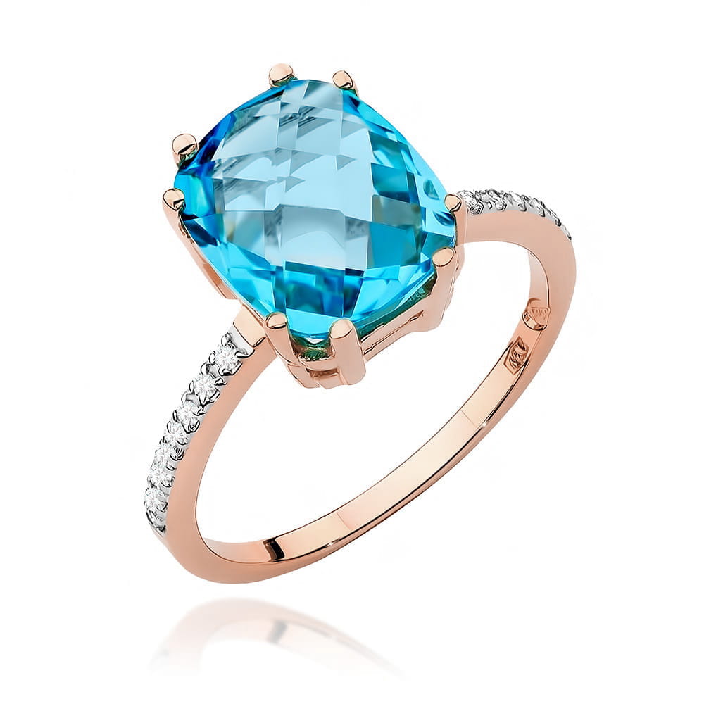 Pierścionek Topaz Swiss 3,00ct różowe złoto