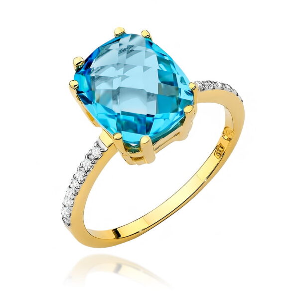 Pierścionek Topaz Swiss 3,00ct żółte złoto