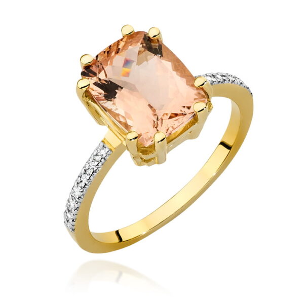 Pierścionek Morganit 2,80ct żółte złoto 375