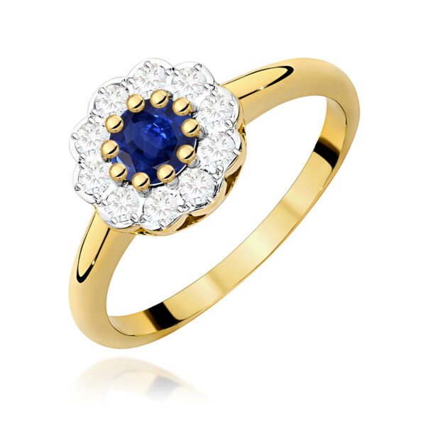 Pierścionek Szafir 0,50ct żółte złoto