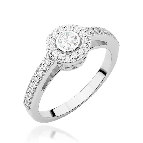 Pierścionek Diament 0,15ct białe złoto