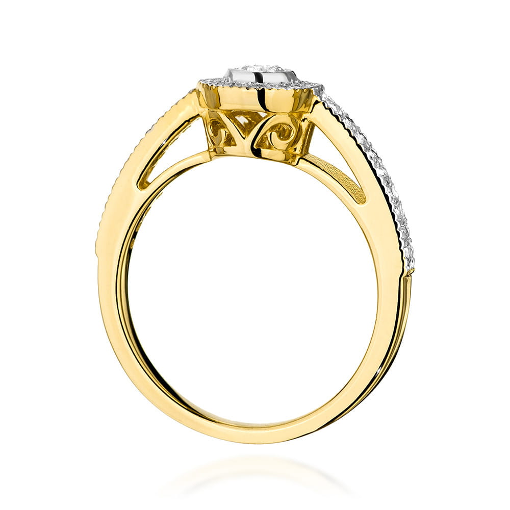 Pierścionek Diament 0,15ct żółte złoto - obrazek 3