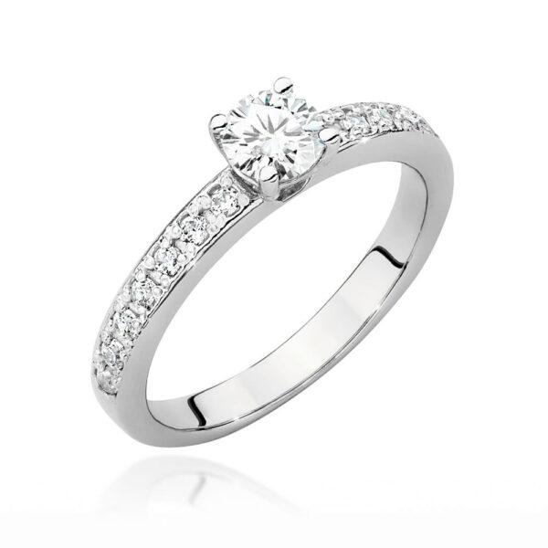 Pierścionek Diament 0,40ct białe złoto