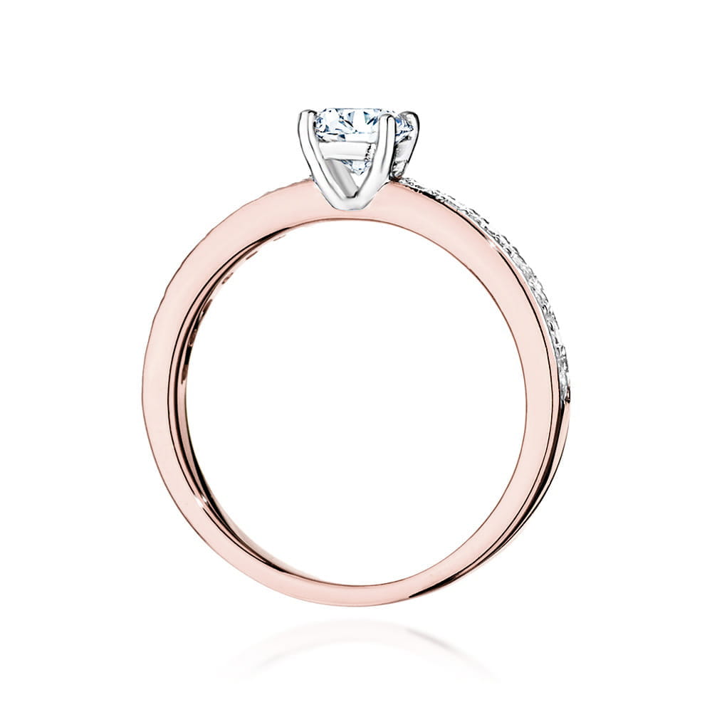 Pierścionek Diament 0,50ct różowe złoto - obrazek 3