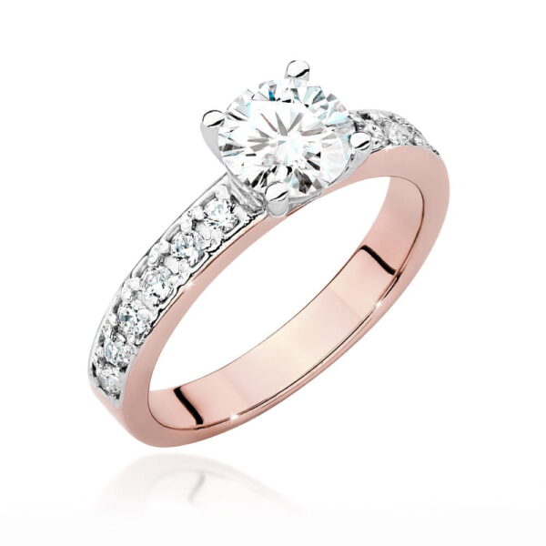 Pierścionek Diament 1,00ct różowe złoto