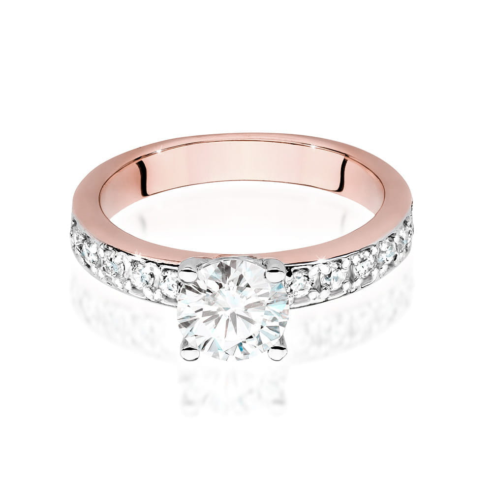 Pierścionek Diament 1,00ct różowe złoto - obrazek 2