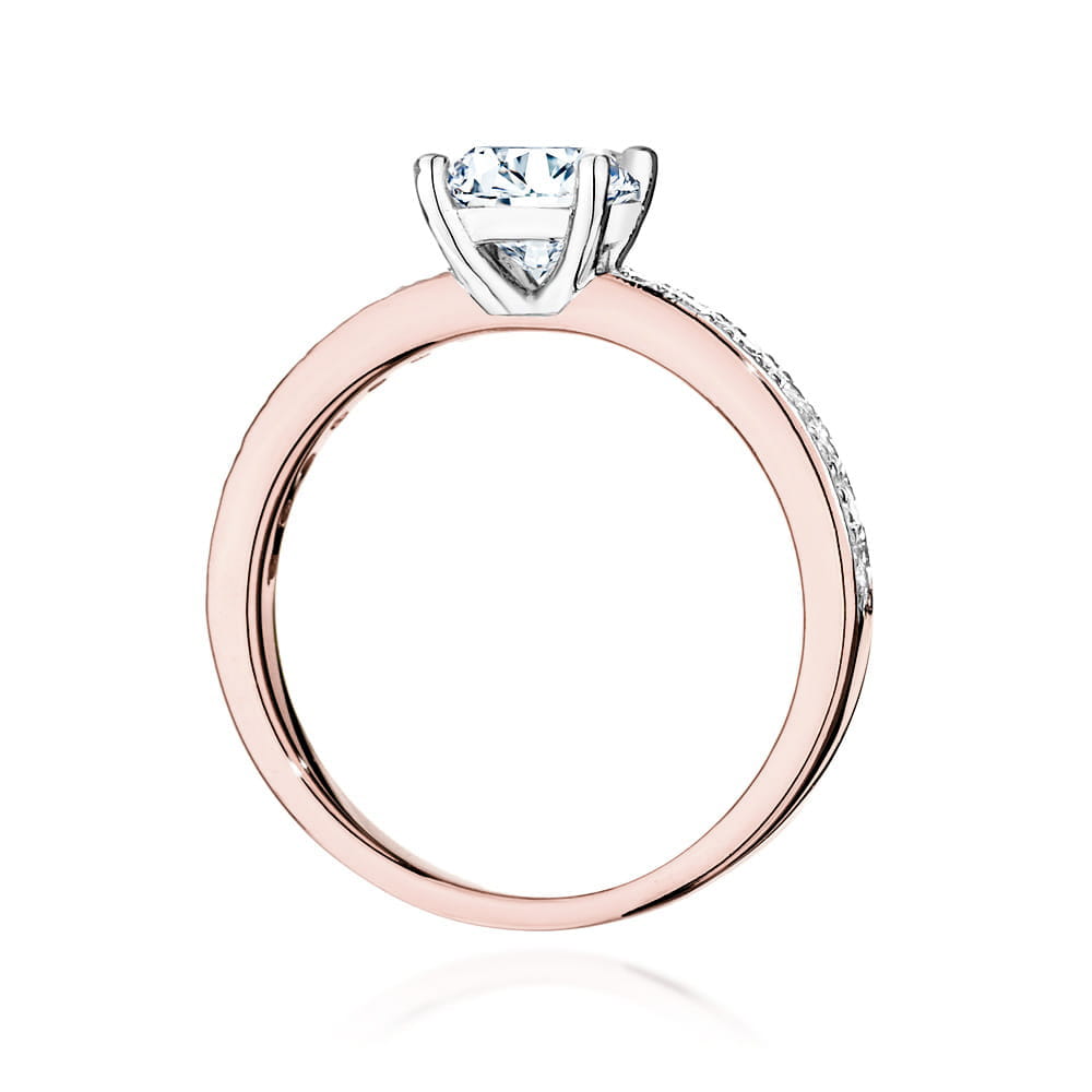 Pierścionek Diament 1,00ct różowe złoto - obrazek 3