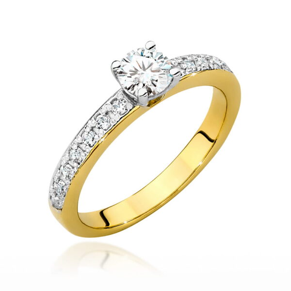 Pierścionek Diament 0,40ct żółte złoto