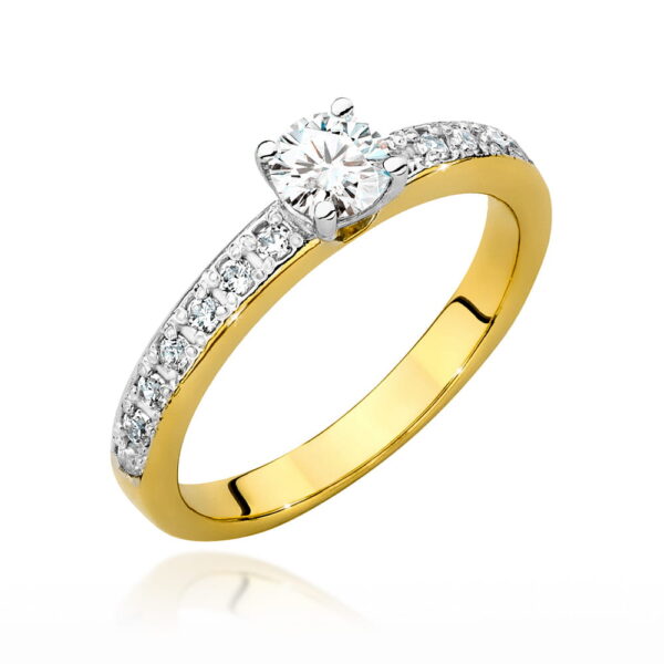 Pierścionek Diament 0,50ct żółte złoto