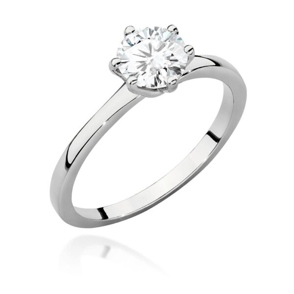 Pierścionek Diament 1,00ct białe złoto 375