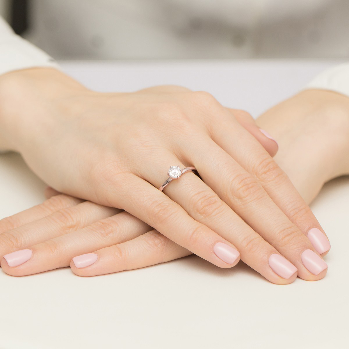 Pierścionek Diament 0,50ct różowe złoto - obrazek 4