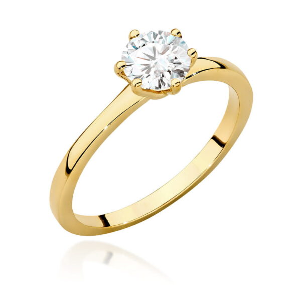 Pierścionek Diament 0,70ct żółte złoto