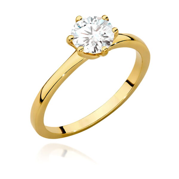 Pierścionek Diament 1,00ct Żółte złoto 375