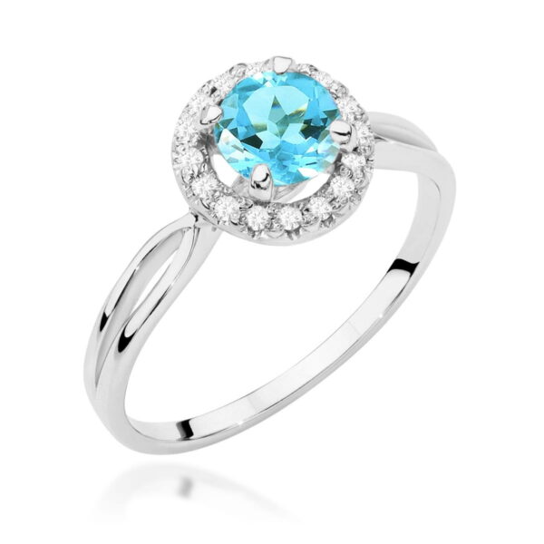 Pierścionek Topaz Swiss 0,80ct białe złoto 375
