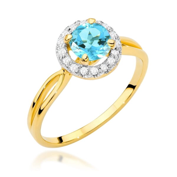 Pierścionek Topaz Swiss 0,80ct żółte złoto 375