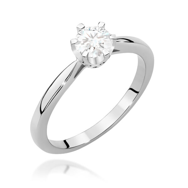 Pierścionek Diament 0,50ct białe złoto 375