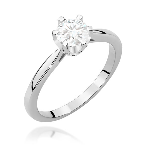 Pierścionek W539 Diament Laboratoryjny 0,70ct białe złoto 375