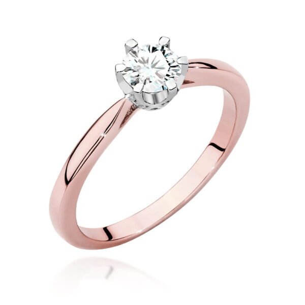 Pierścionek Diament 0,40ct różowe złoto