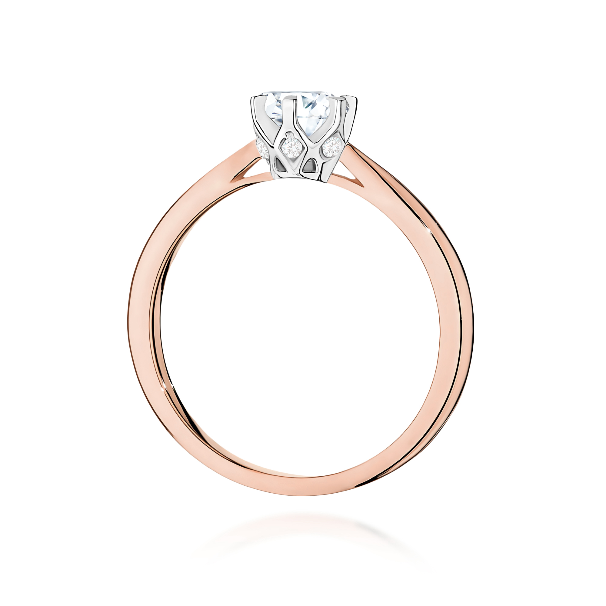 Pierścionek Diament 0,50ct różowe złoto - obrazek 3