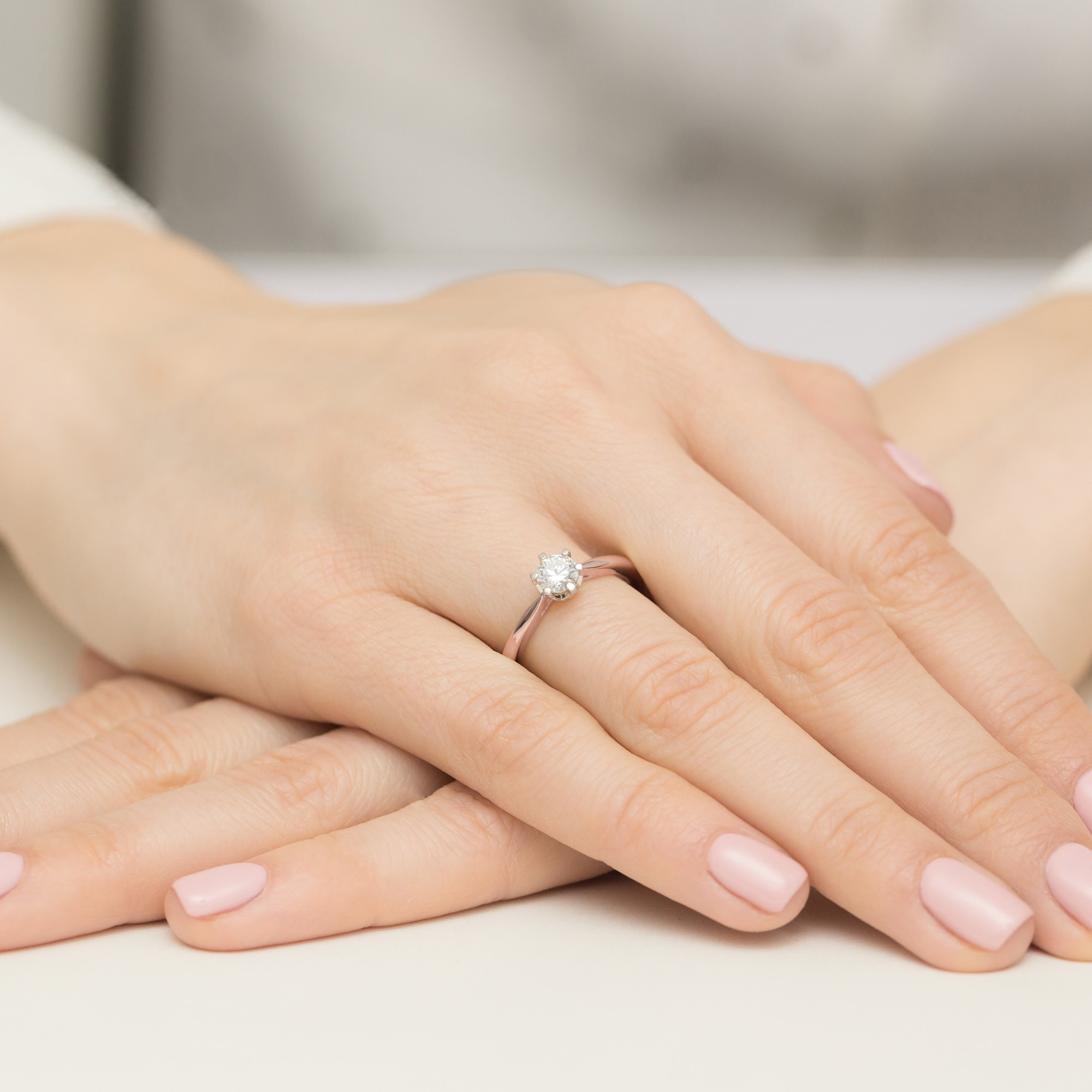 Pierścionek Diament 0,50ct różowe złoto - obrazek 4