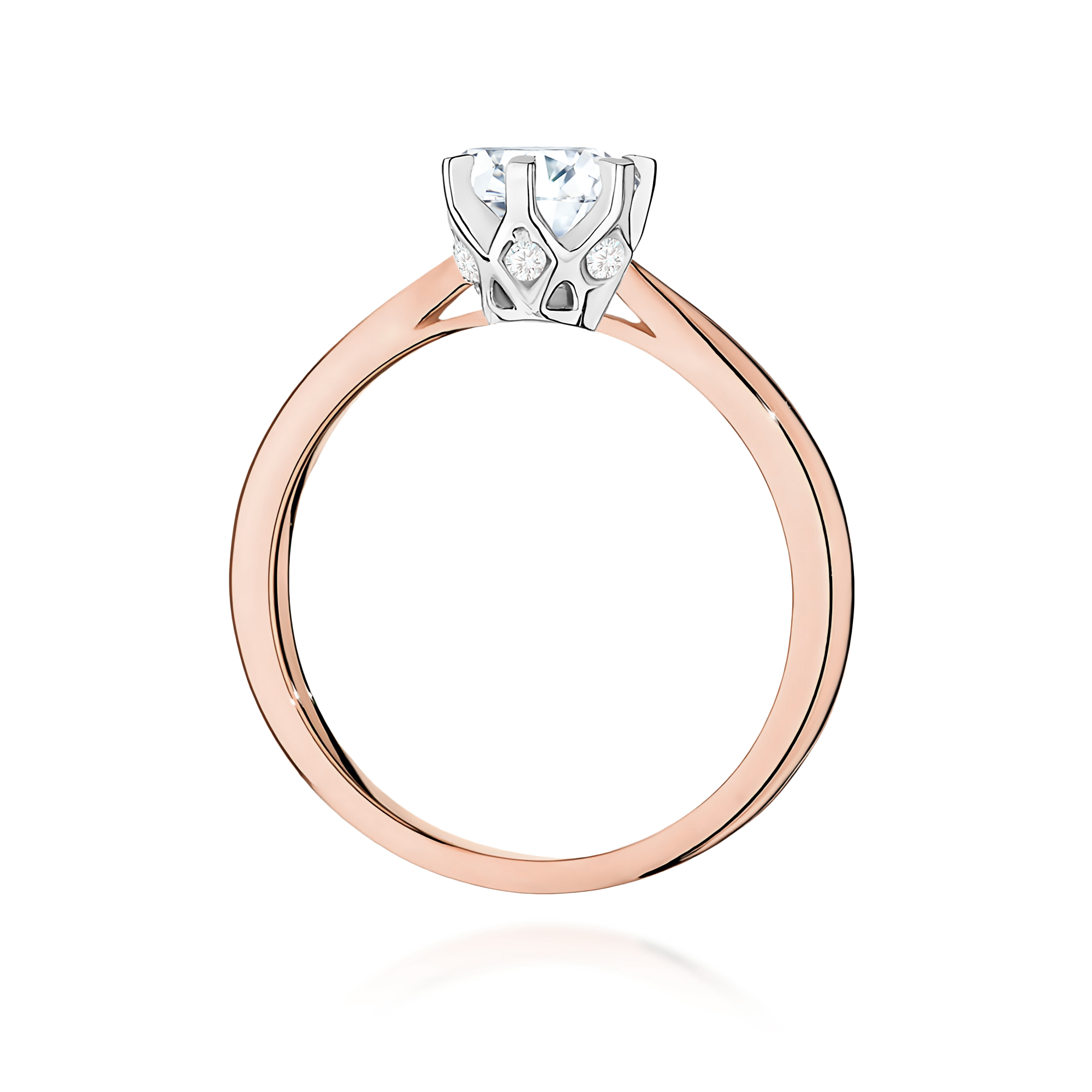 Pierścionek Diament 0,70ct różowe złoto - obrazek 3