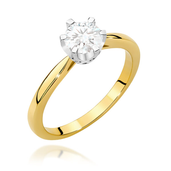 Pierścionek Diament 0,70ct Żółte złoto 375