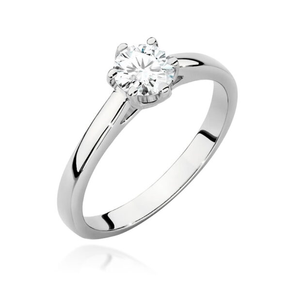 Pierścionek Diament 0,50ct białe złoto 375