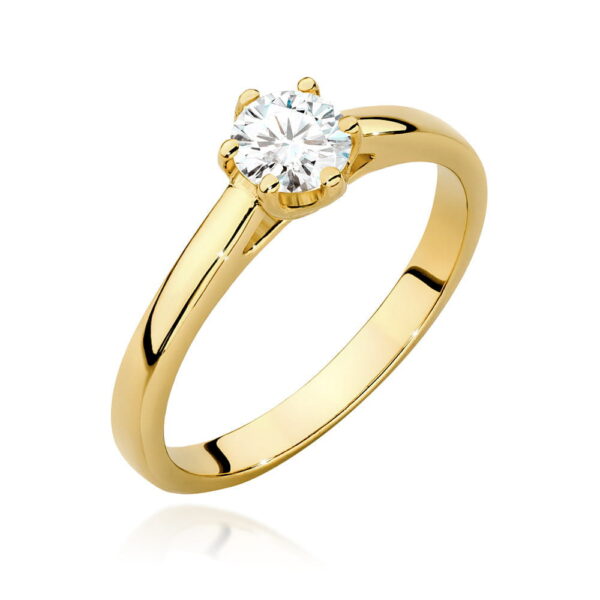 Pierścionek Diament 0,40ct Żółte złoto 375