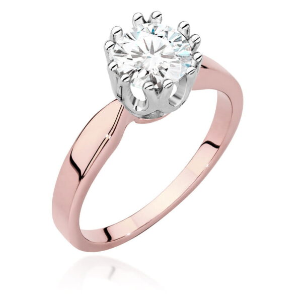 Pierścionek Diament 1,00ct różowe złoto