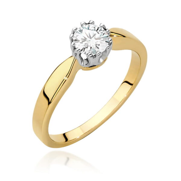 Pierścionek Diament 0,40ct żółte złoto