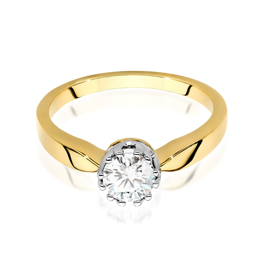 Pierścionek Diament 0,50ct żółte złoto - obrazek 2