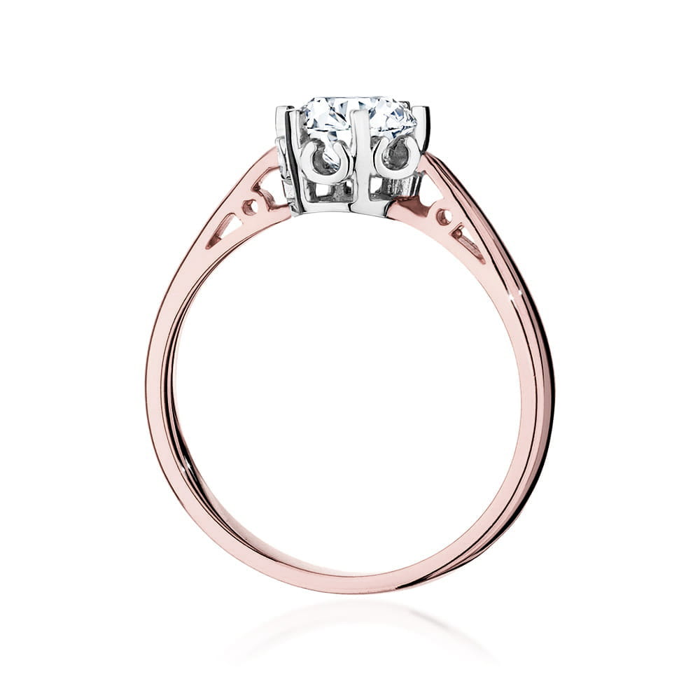 Pierścionek Diament 0,70ct różowe złoto - obrazek 3