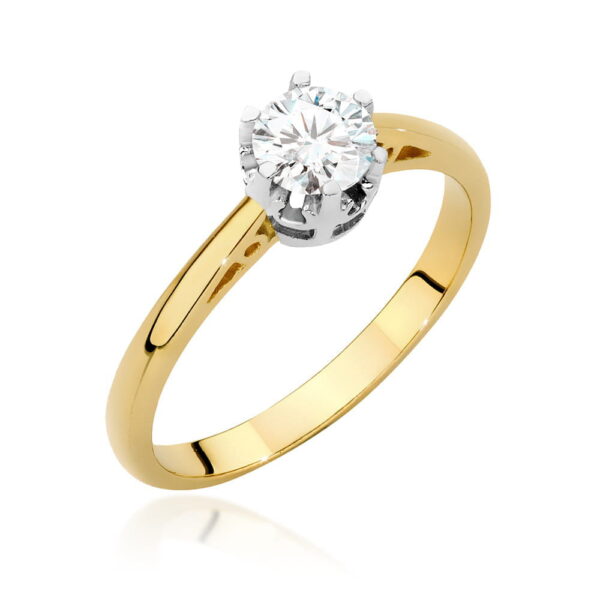 Pierścionek Diament 0,50ct żółte złoto