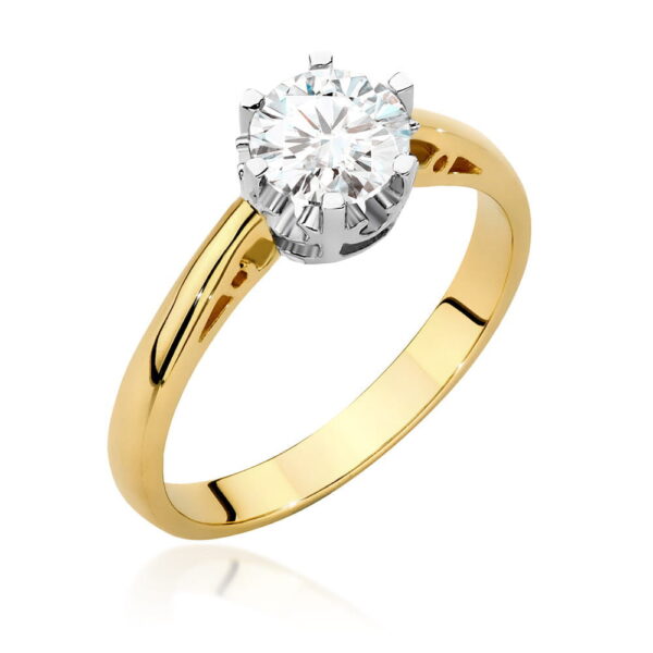 Pierścionek Diament 0,70ct żółte złoto