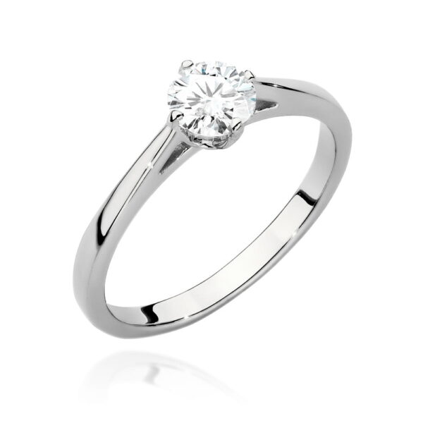 Pierścionek Diament 0,50ct białe złoto 375