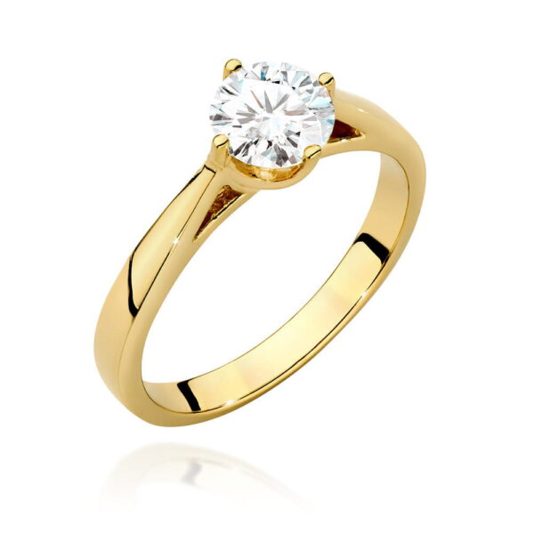 Pierścionek Diament 0,70ct żółte złoto