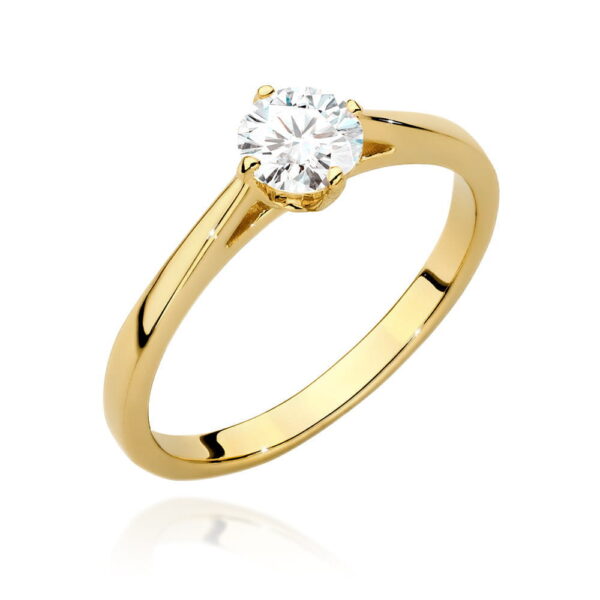 Pierścionek Diament 0,50ct Żółte złoto 375